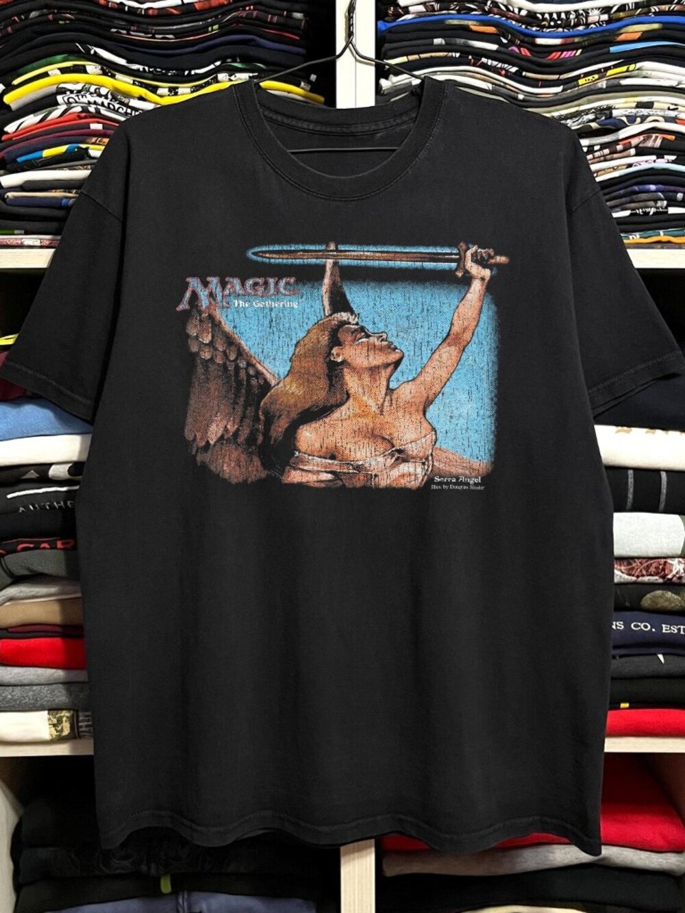 Rare Magic Serra Angel Washed Black Tee